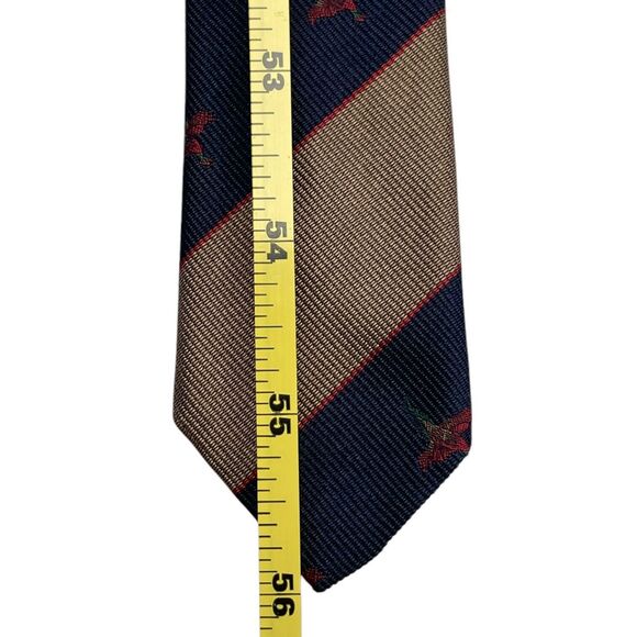 Vintage Woolf Brothers Belgravia Countess Mara Tie Blue Brown Red , Preowned - Picture 6 of 6